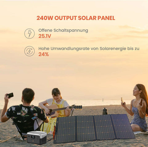 FlexSolar 240W: Faltbares, Wasserdichtes IP68 Solarpanel für Powerstation - RadeMotion OnlineshopSolarenergie-Zubehör