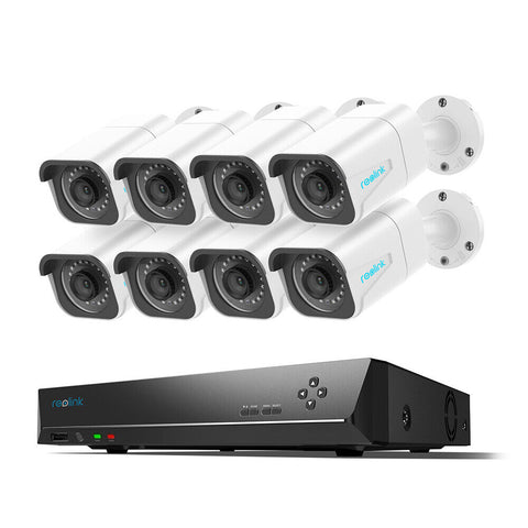Reolink SET of 8 RLK16-800B8 4K CCTV PoE surveillance camera outdoor set 16CH NVR 3TB HDD